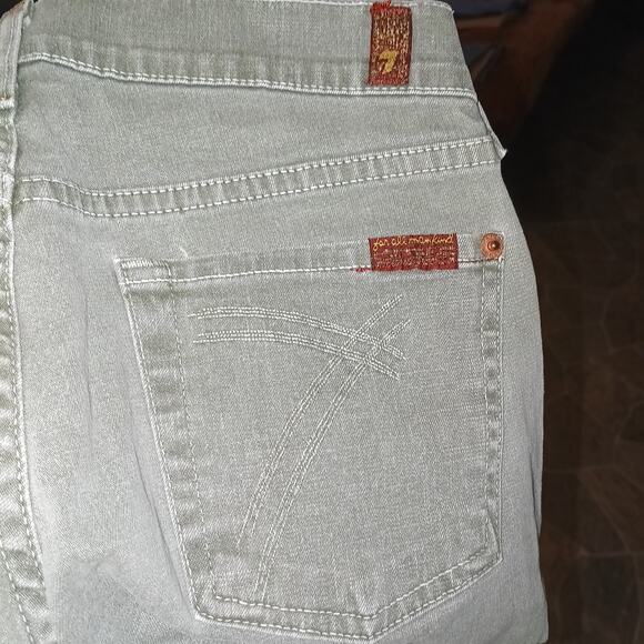 7 for All Mankind SFAM  Vintage Y2K Drab Green Denim Dojo Jeans  26 - Picture 7 of 12